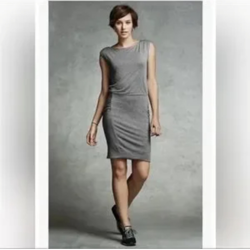 Athleta Westwood Knit Dress Black & White Microstripe Athletic Dress Size XS